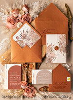 WEDDING INVITATIONS Elegant Invites Classic Cards Terrcotta Acrylic Wedding invitations, Elegant Fall wedding invitation Suite • Luxury Copper Wedding Invitation Suite • Terracotta  wedding Stationery3
