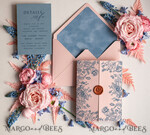 HOCHZEITS EINLADUNGEN Elegante Einladungen Klassische Karten Samtene Blush-Pink moderne Hochzeitskarten, Acryl gefrorene blaue pinke Hochzeitskarten, Plexi-Hochzeitskarten, Luxus blaue Blush-Pink Hochzeitskarten5