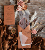 WEDDING INVITATIONS Elegant Invites Classic Cards Acrylic wedding invitations, terracottagold Wedding invitations online, acrylic wedding invitations, Romantic Wedding Invitation Suite7