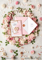 HOCHZEITS EINLADUNGEN Elegante Einladungen Klassische Karten Vintage Holzhochzeitskarten, elegante Birkenherz-Hochzeitseinladungen, maßgeschneiderte pinke Hochzeitseinladungen, handgemachte Hochzeitspapeterie.19