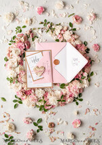 HOCHZEITS EINLADUNGEN Elegante Einladungen Klassische Karten Vintage Holzhochzeitskarten, elegante Birkenherz-Hochzeitseinladungen, maßgeschneiderte pinke Hochzeitseinladungen, handgemachte Hochzeitspapeterie.19