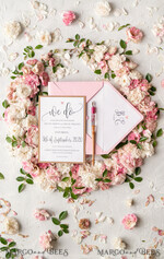HOCHZEITS EINLADUNGEN Elegante Einladungen Klassische Karten Vintage Holzhochzeitskarten, elegante Birkenherz-Hochzeitseinladungen, maßgeschneiderte pinke Hochzeitseinladungen, handgemachte Hochzeitspapeterie.19