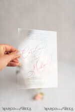 WEDDING INVITATIONS Elegant Invites Classic Cards Luxury Acrylic Plexi Wedding Invitations, Elegant Pink Wedding Cards, Minimalistic And Simplistic Wedding Invites, Glamour Wedding Stationery6