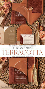 HOCHZEITS EINLADUNGEN Elegante Einladungen Klassische Karten Luxus Arch Terracotta Acryl Hochzeitskarten, Samt Tasche Moderne Hochzeitskarten, Herbst Boho Plexi Hochzeits Einladung Suite, Terracotta Arch Moderne Hochzeits Einladungen, Elegante Samt Hochzeitsstationery6