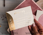 WEDDING INVITATIONS Elegant Invites Classic Cards Arch Plexi Glass Wedding Invitation suite, Blush Pink Golden Wedding Invitations with Rsvp Velvet Pocket, Acrylic Modern Wedding Cards18
