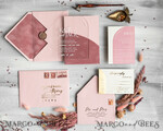 WEDDING INVITATIONS Elegant Invites Classic Cards Arch Plexi Glass Wedding Invitation suite, Blush Pink Golden Wedding Invitations with Rsvp Velvet Pocket, Acrylic Modern Wedding Cards18