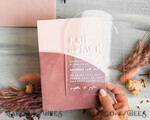 HOCHZEITS EINLADUNGEN Elegante Einladungen Klassische Karten Arch Plexiglas Hochzeitsinvitationsset, Blush Pink Goldene Hochzeitskarten mit RSVP Samtummantelung, Acryl Moderne Hochzeitskarten18