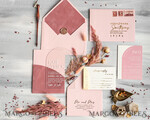 HOCHZEITS EINLADUNGEN Elegante Einladungen Klassische Karten Arch Plexiglas Hochzeitsinvitationsset, Blush Pink Goldene Hochzeitskarten mit RSVP Samtummantelung, Acryl Moderne Hochzeitskarten18
