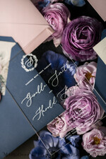 WEDDING INVITATIONS Elegant Invites Classic Cards Luxury Acrylic Plexi Wedding Invitations, Romantic Blush Pink Wedding Invites With Vellum Cover, Elegant Royal Navy Wedding Cards, Bespoke Floral Wedding Invitation Suite30