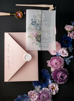 WEDDING INVITATIONS Elegant Invites Classic Cards Luxury Acrylic Plexi Wedding Invitations, Romantic Blush Pink Wedding Invites With Vellum Cover, Elegant Royal Navy Wedding Cards, Bespoke Floral Wedding Invitation Suite30