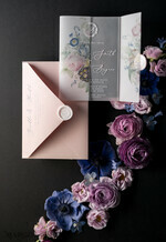 WEDDING INVITATIONS Elegant Invites Classic Cards Luxury Acrylic Plexi Wedding Invitations, Romantic Blush Pink Wedding Invites With Vellum Cover, Elegant Royal Navy Wedding Cards, Bespoke Floral Wedding Invitation Suite30