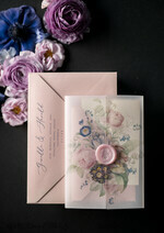 WEDDING INVITATIONS Elegant Invites Classic Cards Luxury Acrylic Plexi Wedding Invitations, Romantic Blush Pink Wedding Invites With Vellum Cover, Elegant Royal Navy Wedding Cards, Bespoke Floral Wedding Invitation Suite30