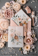 WEDDING INVITATIONS Elegant Invites Classic Cards  Romantic Blush Pink Wedding Invitations, Luxury Frozen Acrylic Plexi Wedding Invites, Elegant Floral Wedding Cards, Handmade Vellum Wedding Invitation Suite14