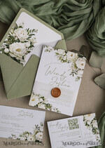 WEDDING INVITATIONS Elegant Invites Classic Cards Vintage Sage Green Wedding Invitations, Elegant Greenery Wedding Invites, Bespoke Vellum Wedding Invitation Suite, Minimalistic Green Wedding Cards10