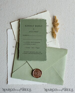 HOCHZEITS EINLADUNGEN Elegante Einladungen Klassische Karten Vintage Salbeigrüne Hochzeitseinladungen, Elegante Grünpflanzen-Hochzeitseinladungen, Handgemachtes Vellum-Hochzeitseinladungset, Minimalistische grüne Hochzeitseinladungen19