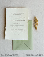 HOCHZEITS EINLADUNGEN Elegante Einladungen Klassische Karten Vintage Salbeigrüne Hochzeitseinladungen, Elegante Grünpflanzen-Hochzeitseinladungen, Handgemachtes Vellum-Hochzeitseinladungset, Minimalistische grüne Hochzeitseinladungen19