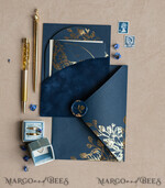 HOCHZEITS EINLADUNGEN Gold / Roségold / Silber / Glitzer Elegante Bogen-Hochzeitseinladungen Marineblau, Samt-Tasche Dunkelblau Gold Moderne Hochzeit, Hochzeitseinladungsset, Bogen-Samt-Taschen Einladungset16