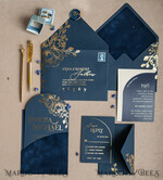 HOCHZEITS EINLADUNGEN Gold / Roségold / Silber / Glitzer Elegante Bogen-Hochzeitseinladungen Marineblau, Samt-Tasche Dunkelblau Gold Moderne Hochzeit, Hochzeitseinladungsset, Bogen-Samt-Taschen Einladungset16
