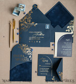 HOCHZEITS EINLADUNGEN Gold / Roségold / Silber / Glitzer Elegante Bogen-Hochzeitseinladungen Marineblau, Samt-Tasche Dunkelblau Gold Moderne Hochzeit, Hochzeitseinladungsset, Bogen-Samt-Taschen Einladungset16