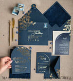 HOCHZEITS EINLADUNGEN Gold / Roségold / Silber / Glitzer Elegante Bogen-Hochzeitseinladungen Marineblau, Samt-Tasche Dunkelblau Gold Moderne Hochzeit, Hochzeitseinladungsset, Bogen-Samt-Taschen Einladungset16