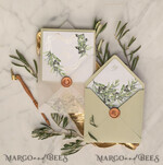 WEDDING INVITATIONS gold / rose gold / silver / glitter Elegant Olive Wedding Invitations, Luxury Sage Green Wedding Invites, Glamour Golden Pocketfold Wedding Cards, Bespoke Tuscany Wedding Invitation Suite14