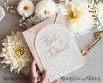 HOCHZEITS EINLADUNGEN Gold / Roségold / Silber / Glitzer Arch Golden Acryl-Hochzeitseinladungssuite, Samtbeige Hochzeitseinladungen, Glamour Plexiglas Hochzeitseinladungen34