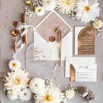 HOCHZEITS EINLADUNGEN Gold / Roségold / Silber / Glitzer Arch Golden Acryl-Hochzeitseinladungssuite, Samtbeige Hochzeitseinladungen, Glamour Plexiglas Hochzeitseinladungen34