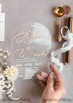HOCHZEITS EINLADUNGEN Gold / Roségold / Silber / Glitzer Arch Golden Acryl-Hochzeitseinladungssuite, Samtbeige Hochzeitseinladungen, Glamour Plexiglas Hochzeitseinladungen34