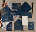 WEDDING INVITATIONS gold / rose gold / silver / glitter Navy Gold Arch Wedding invitations, Plexi Pocket Velvet Wedding Invitations, Dark Blue Gold Wedding Invitation Suite, Elegant  Wedding Cards33
