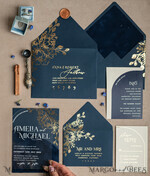WEDDING INVITATIONS gold / rose gold / silver / glitter Navy Gold Arch Wedding invitations, Plexi Pocket Velvet Wedding Invitations, Dark Blue Gold Wedding Invitation Suite, Elegant  Wedding Cards33
