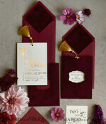 HOCHZEITS EINLADUNGEN Gold / Roségold / Silber / Glitzer Bordeaux Hochzeitseinladung, samtige burgunderrote und goldene Hochzeitseinladungen, königliche scharlachrote Hochzeitkarten11