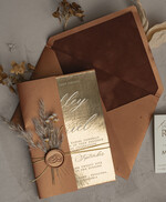 WEDDING INVITATIONS gold / rose gold / silver / glitter Fall Mirror gold Wedding Invitations, Elegant Terracotta Wedding Cards, Burnt orange Acrylic  Wedding Invites, Mirror Gold Plexi Wedding Invitation Suite16