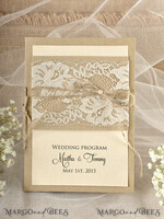 MENU & PROGRAMS rustic Rustic Wedding Program with Burlap, Barn Wedding Program, Eco Romantic Personalized Cards with Twine, Simple Rustic Lace Wedding Program, Elegant Booklet Rustic6