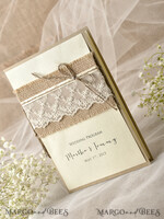 MENU & PROGRAMS rustic Ecru Rustic Wedding Program with Burlap, Barn Wedding Program, Eco Romantic Personalized Cards with Twine, Simple Rustic Lace Wedding Program, Elegant Booklet Rustic Wedding Cards5