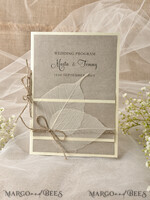MENU & PROGRAMS rustic Eco Brown Wedding Program with twine, Barn Wedding Program, Rustic Romantic Personalized Cards, Simple Rustic Wedding Program, Elegant Booklet Wedding Cards7