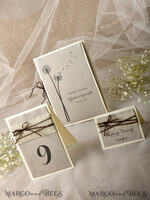 MENU & PROGRAMS rustic Rustic Dandelion Wedding Program with twine, Barn Wedding Program, Eco Romantic Personalized Cards, Simple Rustic Lace Wedding Program, Elegant Booklet Brown Wedding Cards7