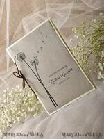 MENU & PROGRAMS rustic Rustic Dandelion Wedding Program with twine, Barn Wedding Program, Eco Romantic Personalized Cards, Simple Rustic Lace Wedding Program, Elegant Booklet Brown Wedding Cards7