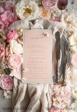 MENU & PROGRAMS rustic Romantic Blush Wedding Menu with Ribbon, Vintage Lace Personalized Menu Cards, Light Grey and Blush Pink Shabby Chic Wedding Menu, Handmade Lace Menu Cards     9