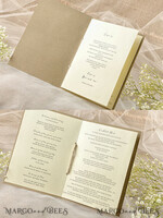 MENU & PROGRAMS rustic Rustic Wedding Program with Burlap, Barn Wedding Program, Eco Romantic Personalized Cards with Twine, Simple Rustic Wedding Program, Elegant Wooden Booklet Ecru Wedding Cards4
