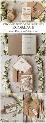 MENU & PROGRAMS rustic Rustic Wedding Program with Lace, Barn Wedding Program, Eco Romantic Personalized Cards with Wooden Heart, Simple Rustic Lace Wedding Program, Elegant Booklet Ecru Wedding Cards16