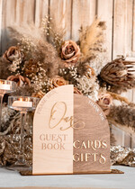 TABLE DECOR SIGNS Wood Eco Rustic Table numbers Rustic wood Golden Acrylic gifts & cards signs with stand, Wooden gold guestbook Sign, Golden Plexi wood  gifts & cards signs, Luxury Wedding guestbook Decor Centerpieces13