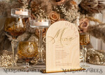 TISCHDEKORATIONSCHILDER   Holz Eco Rustikale Tischnummern Rustikaler Holzbogen Abendmenü, Holz- und Acryl-Gold Tischschild, Goldenes Scheunen-Plexi Hochzeitsmenü-Kombination Rustikales Boho Hochzeits-Tischdekor, Hochzeitsbeschilderung Goldener Spiegel-Tischmenüs14