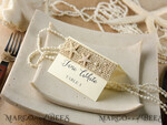 PLACE CARDS / TABLE CARDS Beach/marine/ Destionation Wedding Theme Ivory Marine Wedding Place Card with Starfish and Natural Burlap, Ivory Elegant Marine Name Tags For Your Wedding Tables, Delicate Ecru Wedding Place Cards3
