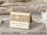 PLACE CARDS / TABLE CARDS Beach/marine/ Destionation Wedding Theme Marine Wedding Place Card with Starfish and Natural Burlap, Ivory and Brown Elegant Marine Name Tags For Your Wedding Tables, Delicate White Wedding Place Cards4