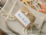 PLACE CARDS / TABLE CARDS Beach/marine/ Destionation Wedding Theme Marine Brown and White Place Card with Seashell and Raffia Twine, Elegant Name Tag For Your Wedding Tables, Natural Burlap Sea Themed Editable Place Cards  4