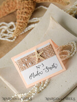 PLACE CARDS / TABLE CARDS Beach/marine/ Destionation Wedding Theme Romantic Marine Wedding Place Card with a Starfish, Elegant Marine Name Tags For Your Wedding Tables, Delicate Burlap White Wedding Place Cards, Editable Text5