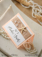 PLACE CARDS / TABLE CARDS Beach/marine/ Destionation Wedding Theme Romantic Marine Wedding Place Card with a Starfish, Elegant Marine Name Tags For Your Wedding Tables, Delicate Burlap White Wedding Place Cards, Editable Text5