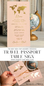 PLACE CARDS / TABLE CARDS Beach/marine/ Destionation Wedding Theme Travel Passport Gold Foil Wedding Place Cards, Wedding Escort Card, Elegant Destination place cards, Personalized wedding decoration5