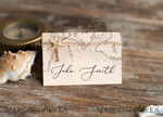 PLACE CARDS / TABLE CARDS Beach/marine/ Destionation Wedding Theme Elegant White Marine Wedding Place Cards with a Twine, Starfish and Map Graphic, Marine Name Tags for Your Wedding Tables, Romantic Editable Wedding Place Tags3