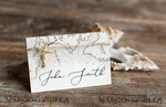 PLACE CARDS / TABLE CARDS Beach/marine/ Destionation Wedding Theme Elegant White Marine Wedding Place Cards with a Twine, Starfish and Map Graphic, Marine Name Tags for Your Wedding Tables, Romantic Editable Wedding Place Tags3